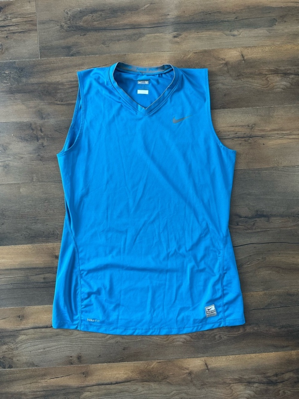 Nike Pro Dri-Fit Sleeveless Tank Top Blue Medium Athletic Gym Workout